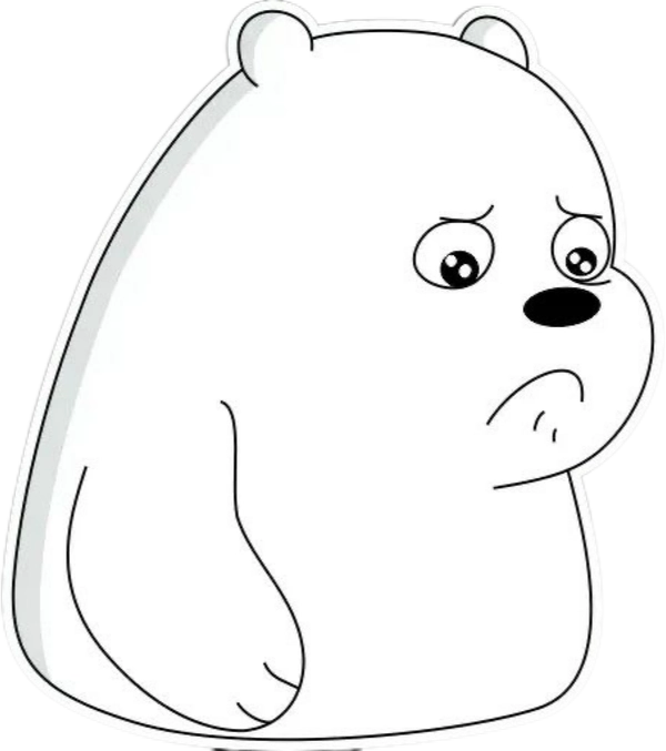 sticker ice bean buồn