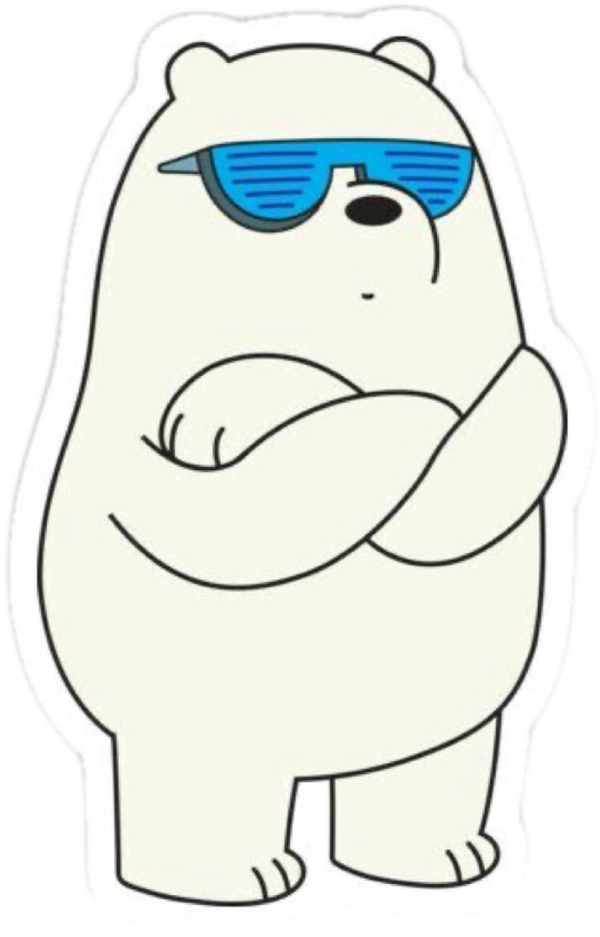 sticker ice bean đeo kính