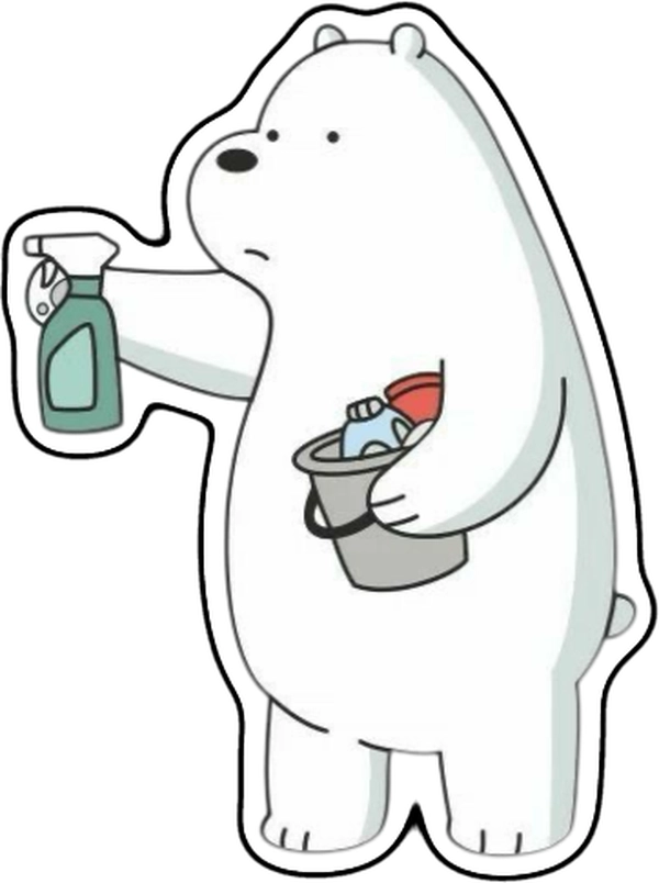 sticker ice bean dọn dẹp