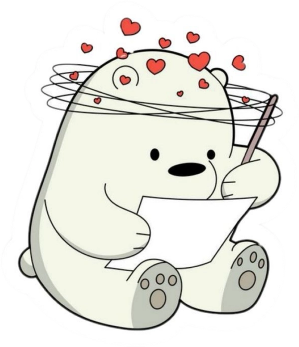sticker ice bean làm bài quay cuồng
