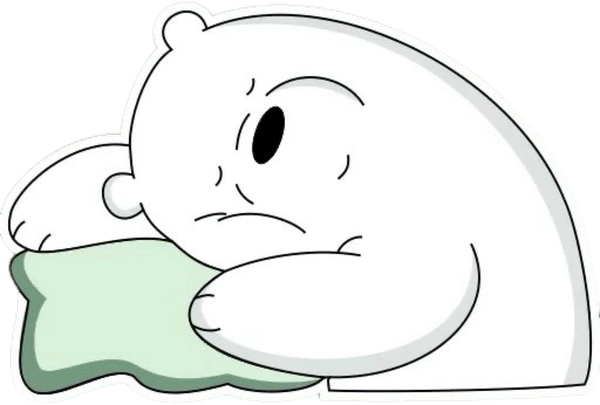 sticker ice bean nằm ngủ