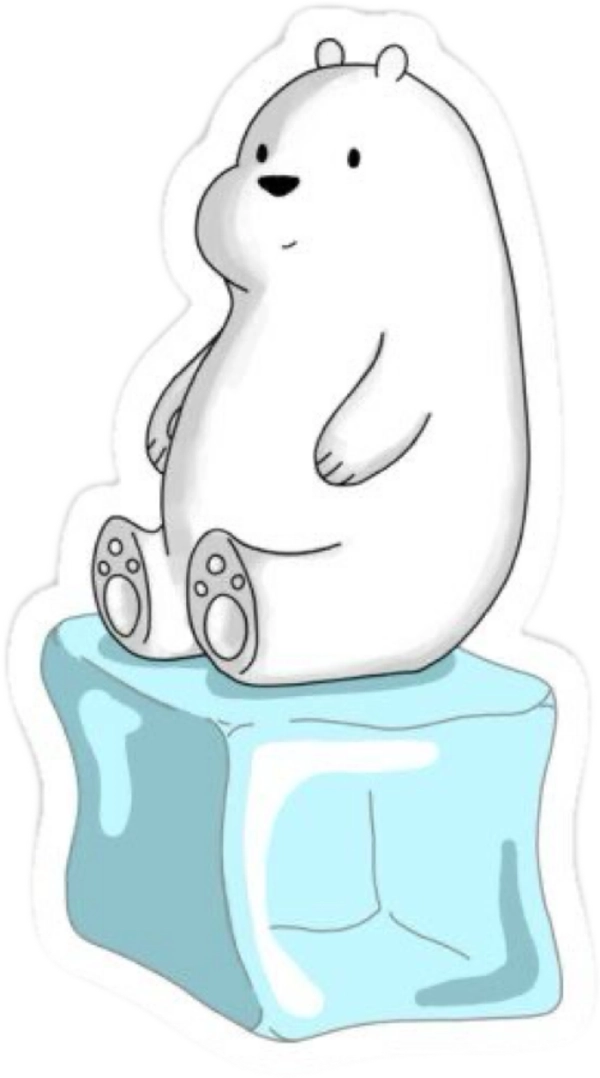 sticker ice bean ngồi trên đá