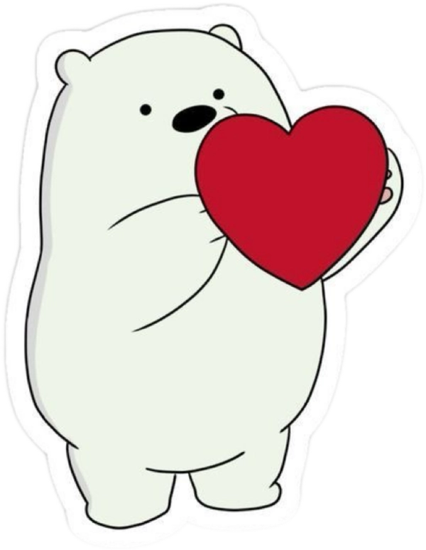 sticker ice bean thả tim