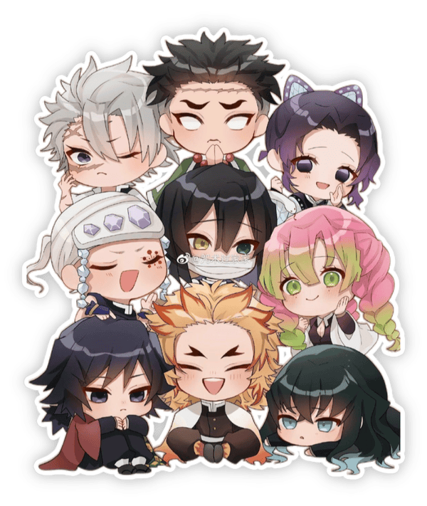 sticker kimetsu no yaiba anime cute