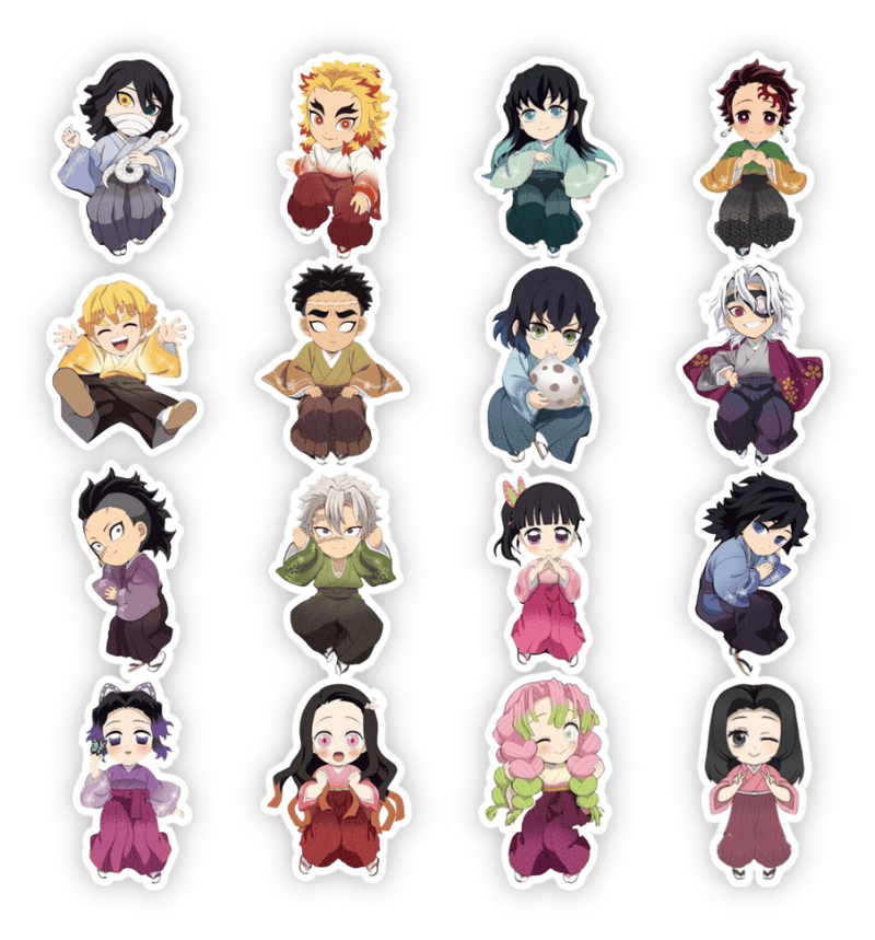 sticker kimetsu no yaiba chibi