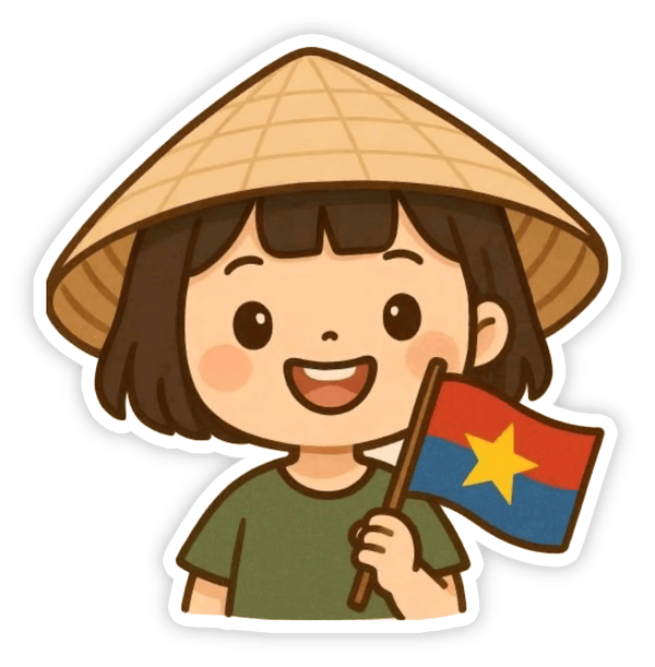 sticker lá cờ Việt Nam nền trong suốt