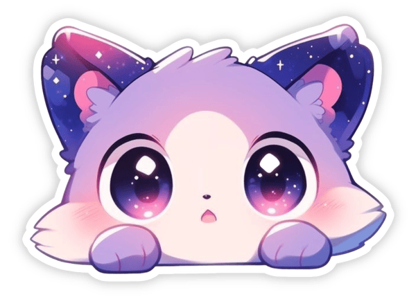 sticker màu tím dễ thương biểu cảm