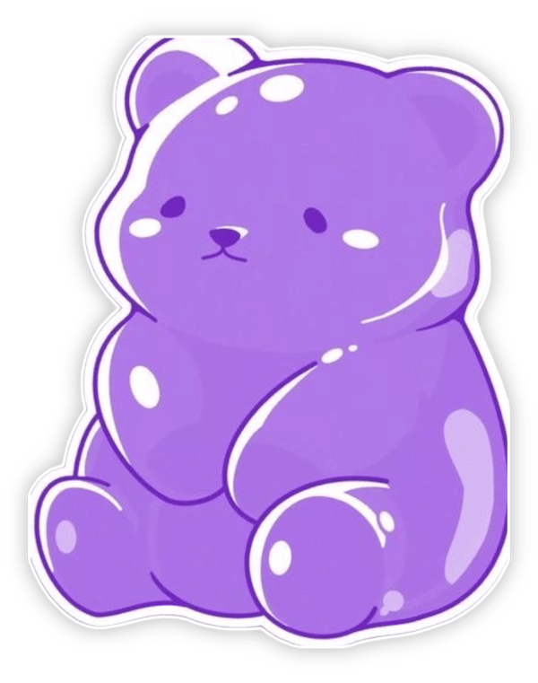 sticker màu tím hoạt hình siêu ngộ nghĩnh