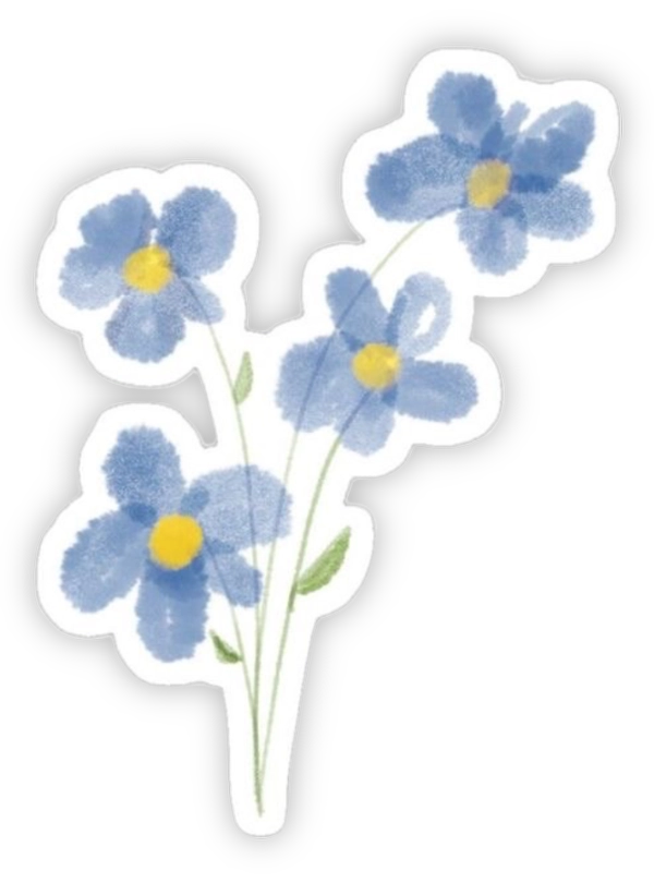 sticker màu xanh dương chat