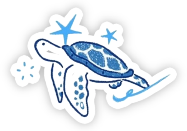 sticker màu xanh dương hoạt hình