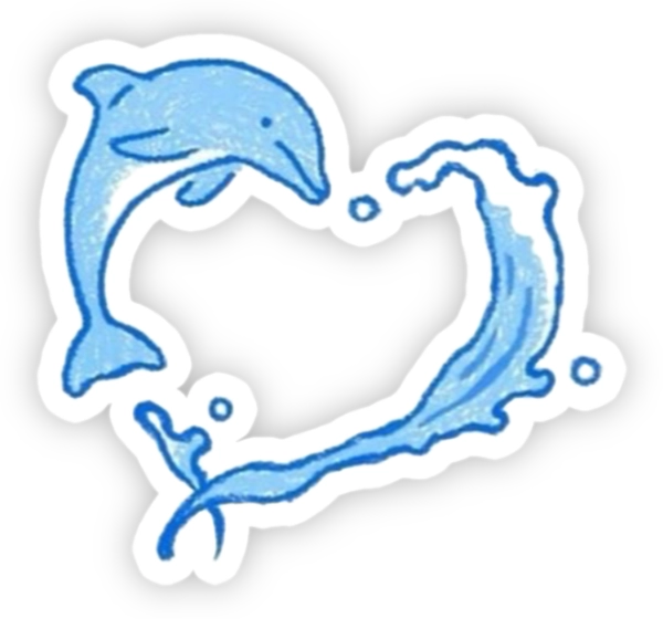 sticker màu xanh dương kute