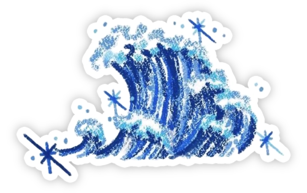 sticker màu xanh dương vui nhộn