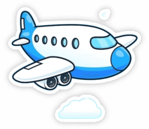 sticker máy bay hoạt hình đáng yêu