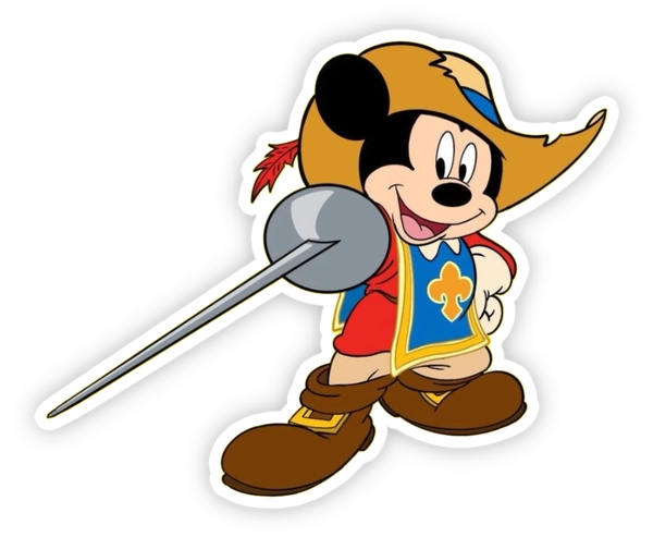 sticker mickey mouse cầm kiếm