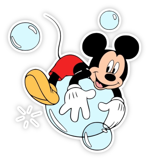 sticker mickey mouse chơi trên bóng
