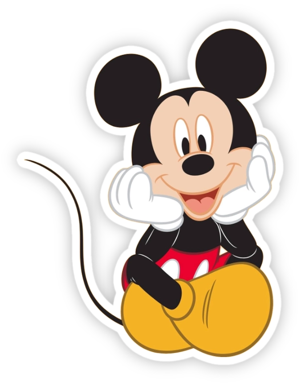 sticker mickey mouse chống cằm