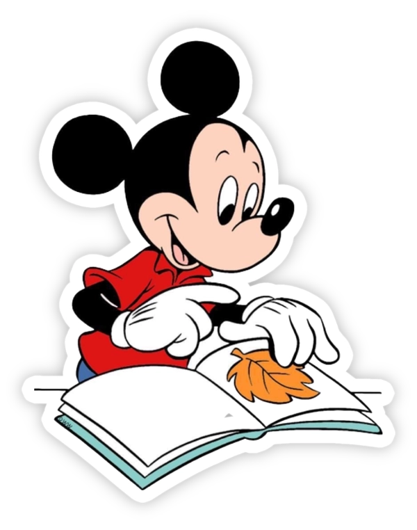 sticker mickey mouse làm lá khô
