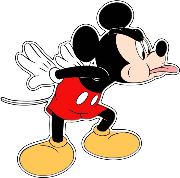 sticker mickey mouse lè lưỡi trêu đùa