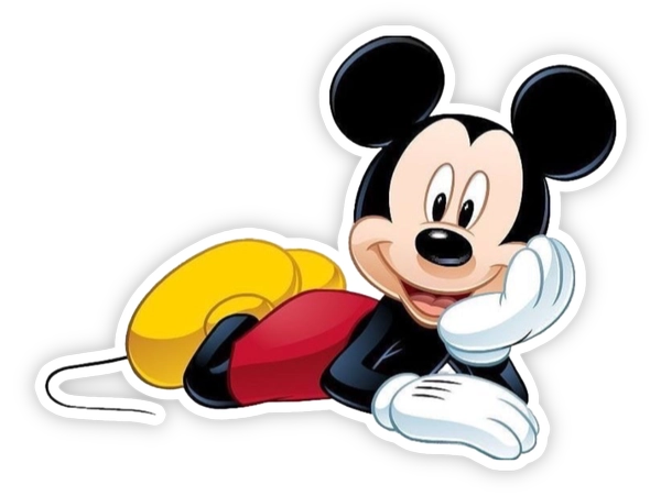 sticker mickey mouse nằm cười