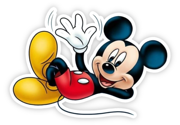 sticker mickey mouse nằm vắt chân