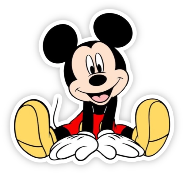 sticker mickey mouse ngồi cười