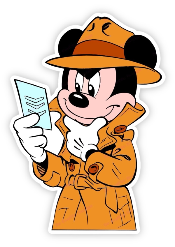 sticker mickey mouse thám tử