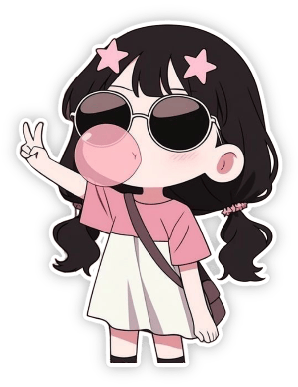 sticker nàng gái dễ thương