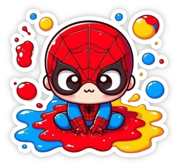 sticker siêu nhân nhện cute