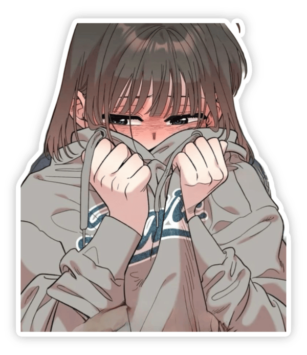 sticker ngại dễ thương