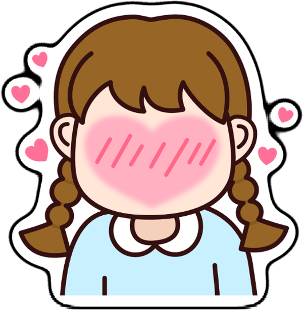 sticker ngại đỏ mặt cute