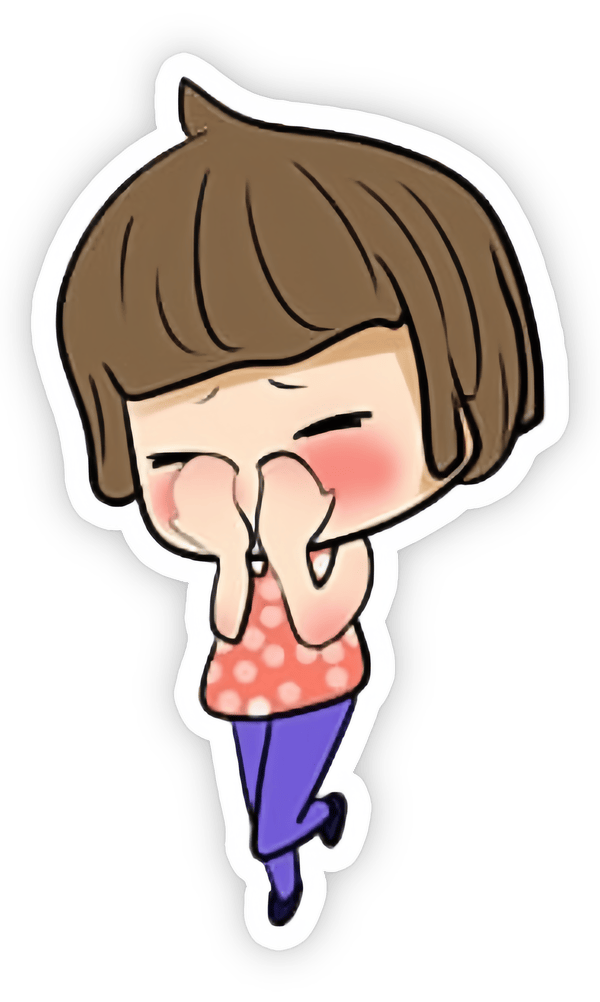 sticker ngại ngùng phong cách kawaii