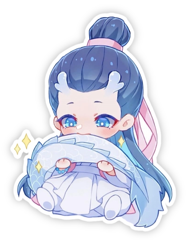 sticker ngao bính ăn cá