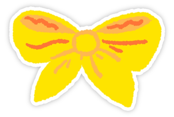sticker nơ Màu vàng