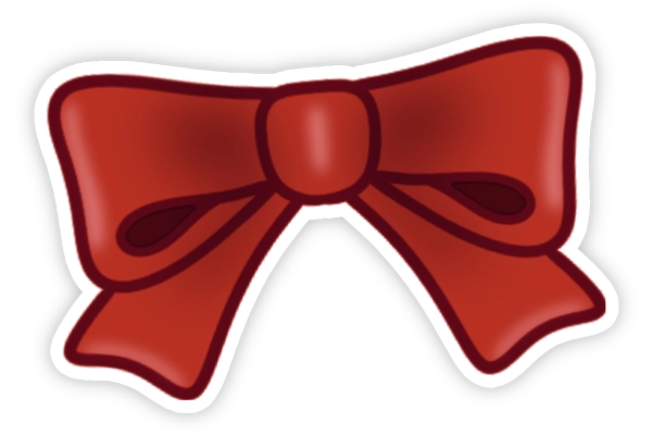 sticker nơ đỏ đẹp
