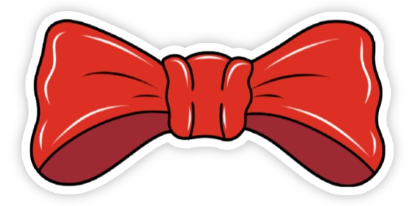 sticker nơ đỏ đơn giản