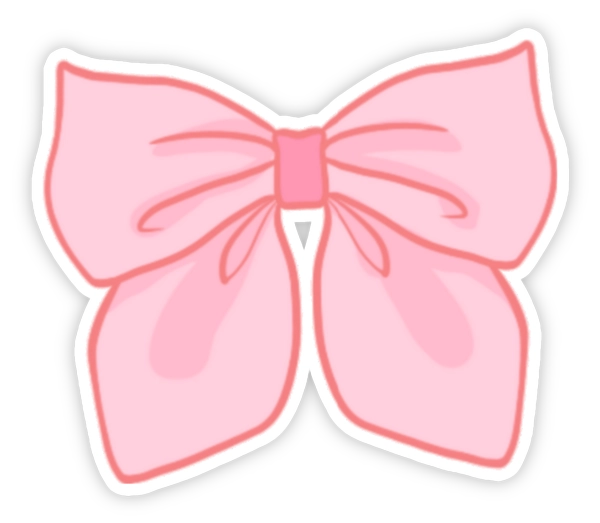 sticker nơ hồng cute
