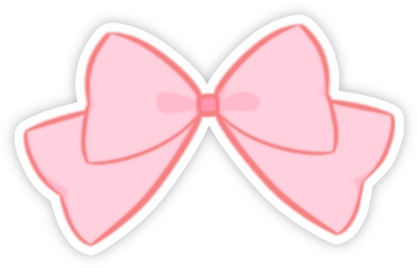 sticker nơ hồng pastel