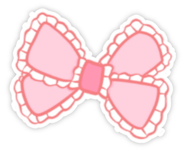 sticker nơ màu hồng cute