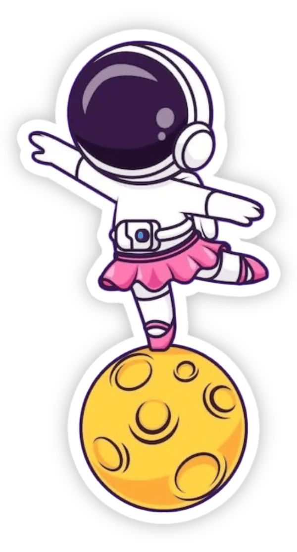 sticker phi hành gia cầm cờ