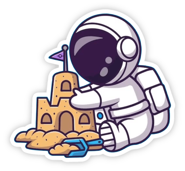 sticker phi hành gia chibi