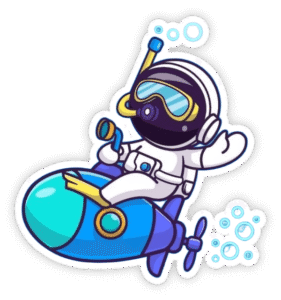 sticker phi hành gia cute