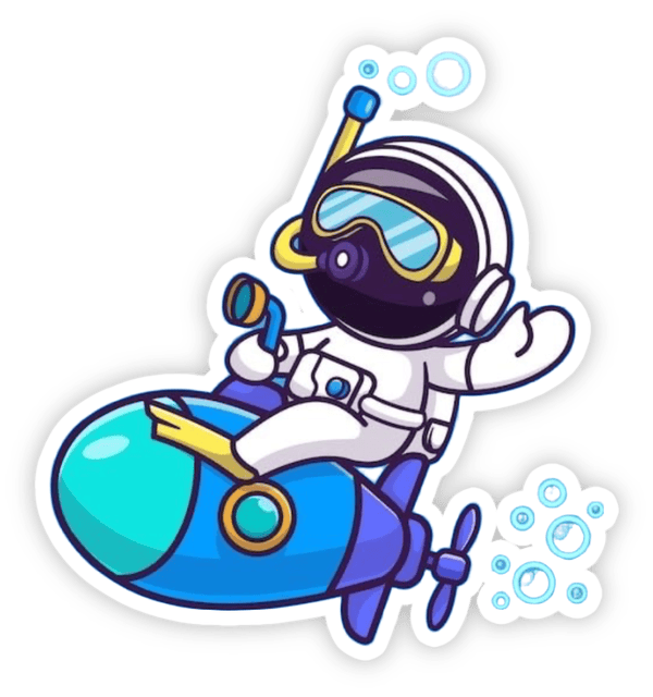 sticker phi hành gia cute