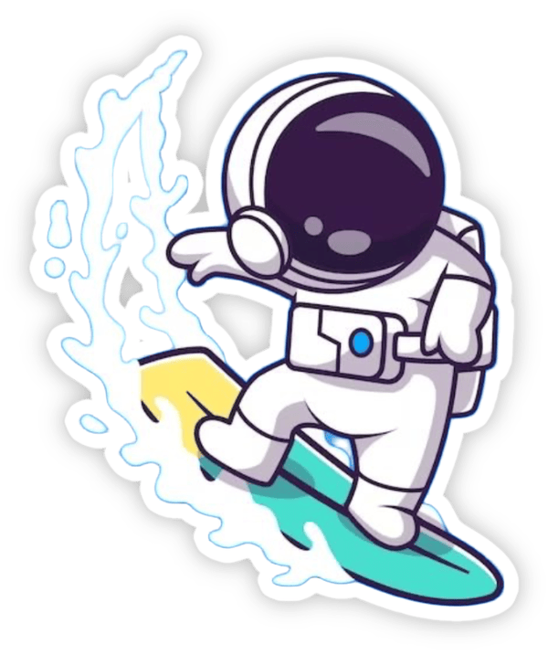 sticker phi hành gia dễ thương
