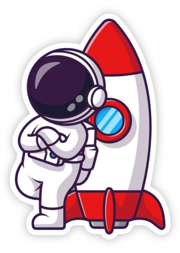 sticker phi hành gia minimal