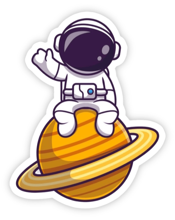 sticker phi hành gia phong cách tối giản