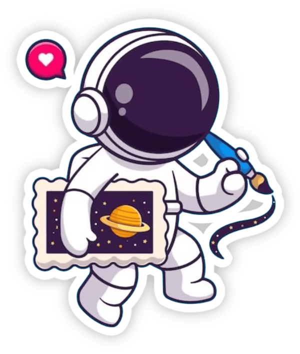 sticker phi hành gia trong không gian