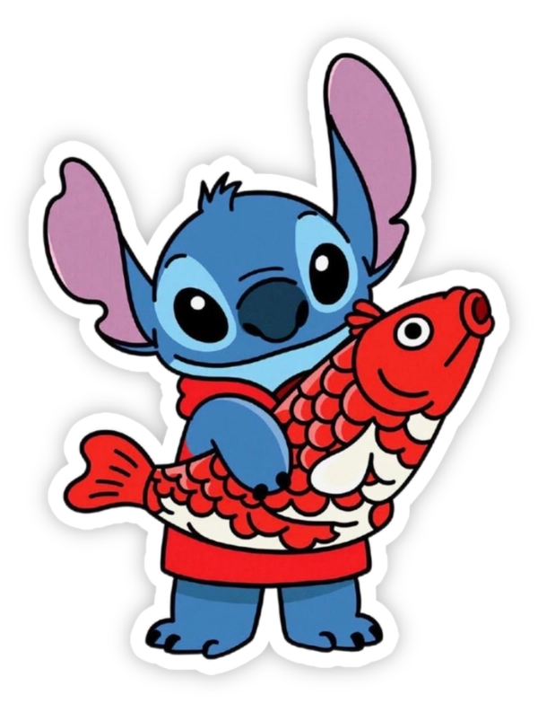 sticker stitch cầm cá