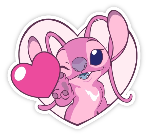 sticker stitch hồng dễ thương