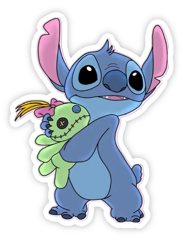 sticker stitch ôm gấu xanh