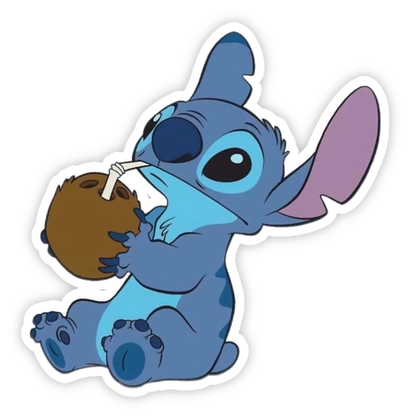 sticker stitch uống nước dừa